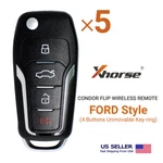 5 Xhorse Universal Wireless Flip Remote Key Ford Style 4 Buttons XNFO01EN New. Price: $80.45.