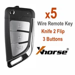5PCS Xhorse XKKF21EN Wire Remote Key Knife Flip 3 Buttons For Vvdi Tool Etc New. Price: $43.95.