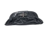 Alexis Hudson Black Leather Clutch Ruched Gunmetal Turn Lock Oversized Pre-owned. Price: $72.00.