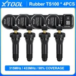 4PCS Xtool TS100 Tire Pressure Sensor 315&433MHZ Programmable Universal Rubber New. Price: $74.99.