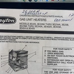 Dayton Gas Unit Heaters Operating Instructions & Parts Manual For Asstd. Models Used. Price: $20.00.