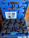 Automotive Turbo Boost Leak Tester Kit, 12-PIECE Stepped Adapters Used. Price: $200.00.