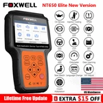 Foxwell NT650 Elite Car OBD2 Diagnostic Scanner Abs Srs Tpms Dpf Bms Oil Reset New. Price: $146.30.