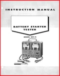 Owner's Instruction Manual Sun Electric Co. Battery Starter Tester BST-11 BST11 New. Price: $20.00.