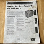 Dayton Belt Drive Forward Curve Blowers Operating Instructions & Parts Manual Good. Price: $20.00.