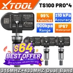 4PCS Xtool TS100 315MHZ&433MHZ Dual Band Programmable Tire Pressure Sensors New. Price: $79.96.