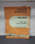 Allen Electric Dwell Tach Tester Operating Lnstructions E-314 Used. Price: $11.99.