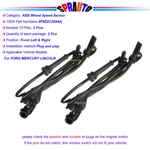 Abs Wheel Speed Sensor Front Left & Right Ford Taurus Lincoln Mks 5F9Z2C204A New. Price: $19.50.